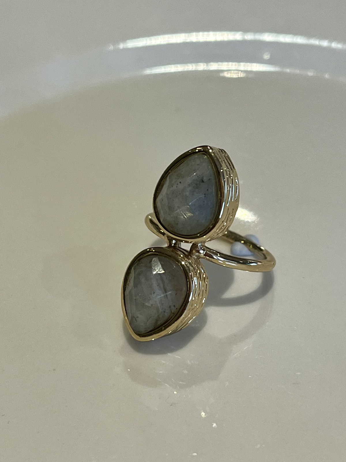  HERE COMES THE SUN RING IN GOLD WITH QUARTZITE SIZE 7.25