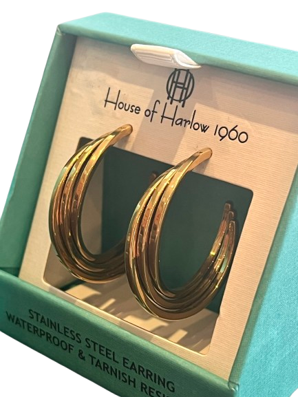 1960 18K GOLD PLATED HOOP EARRINGS - BNWOT