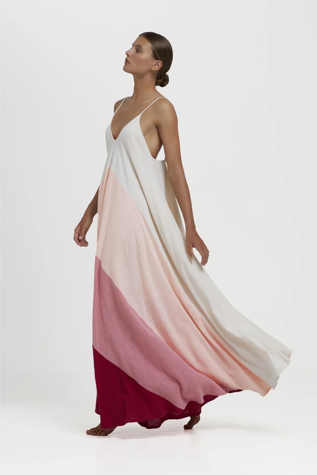 RAINBOW DRESS- SOFT PINK TONED