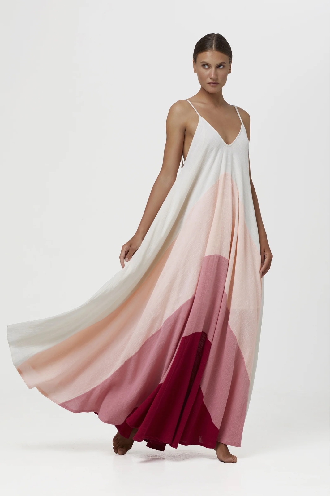 RAINBOW DRESS- SOFT PINK TONED