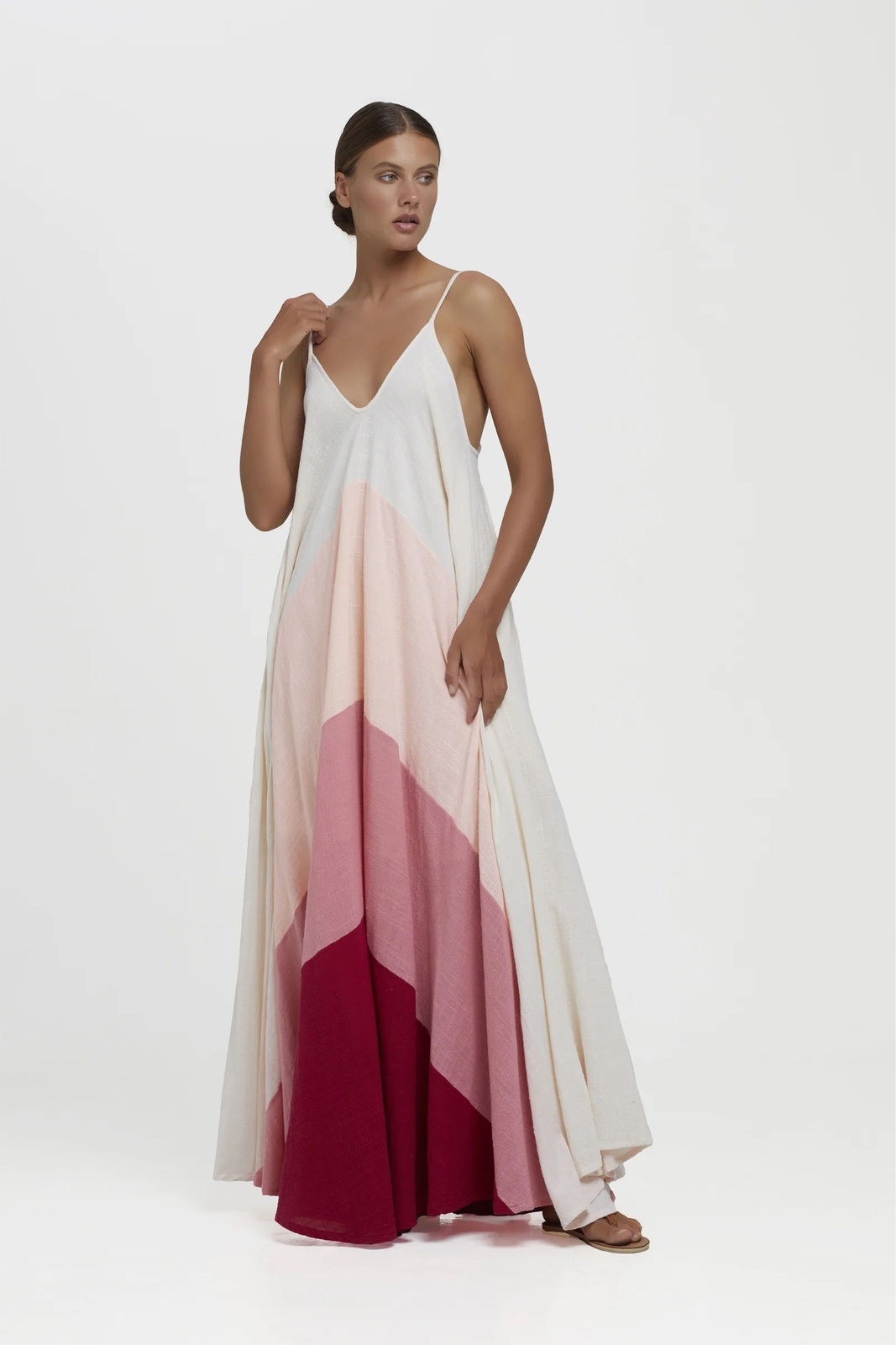 RAINBOW DRESS- SOFT PINK TONED