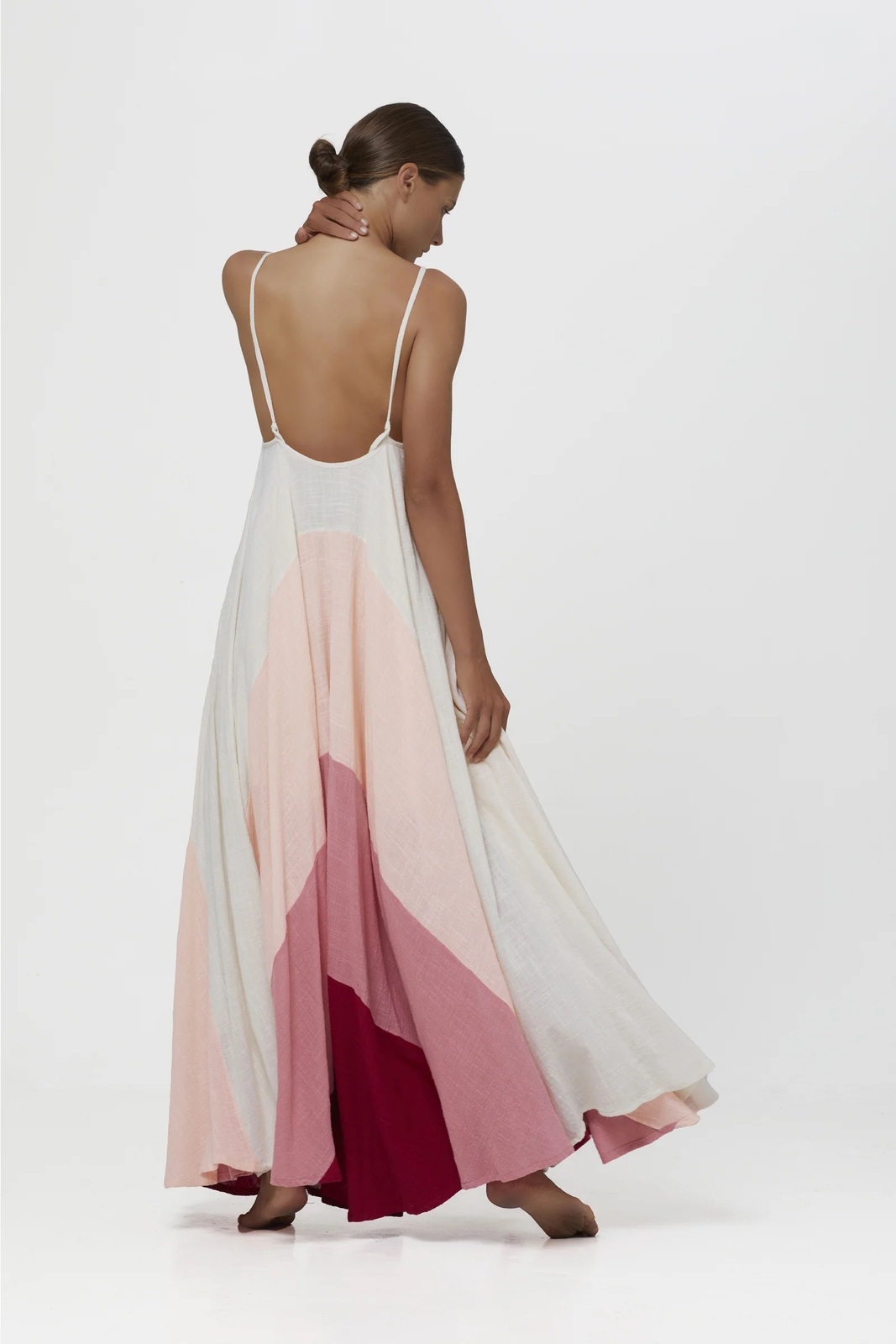 RAINBOW DRESS- SOFT PINK TONED