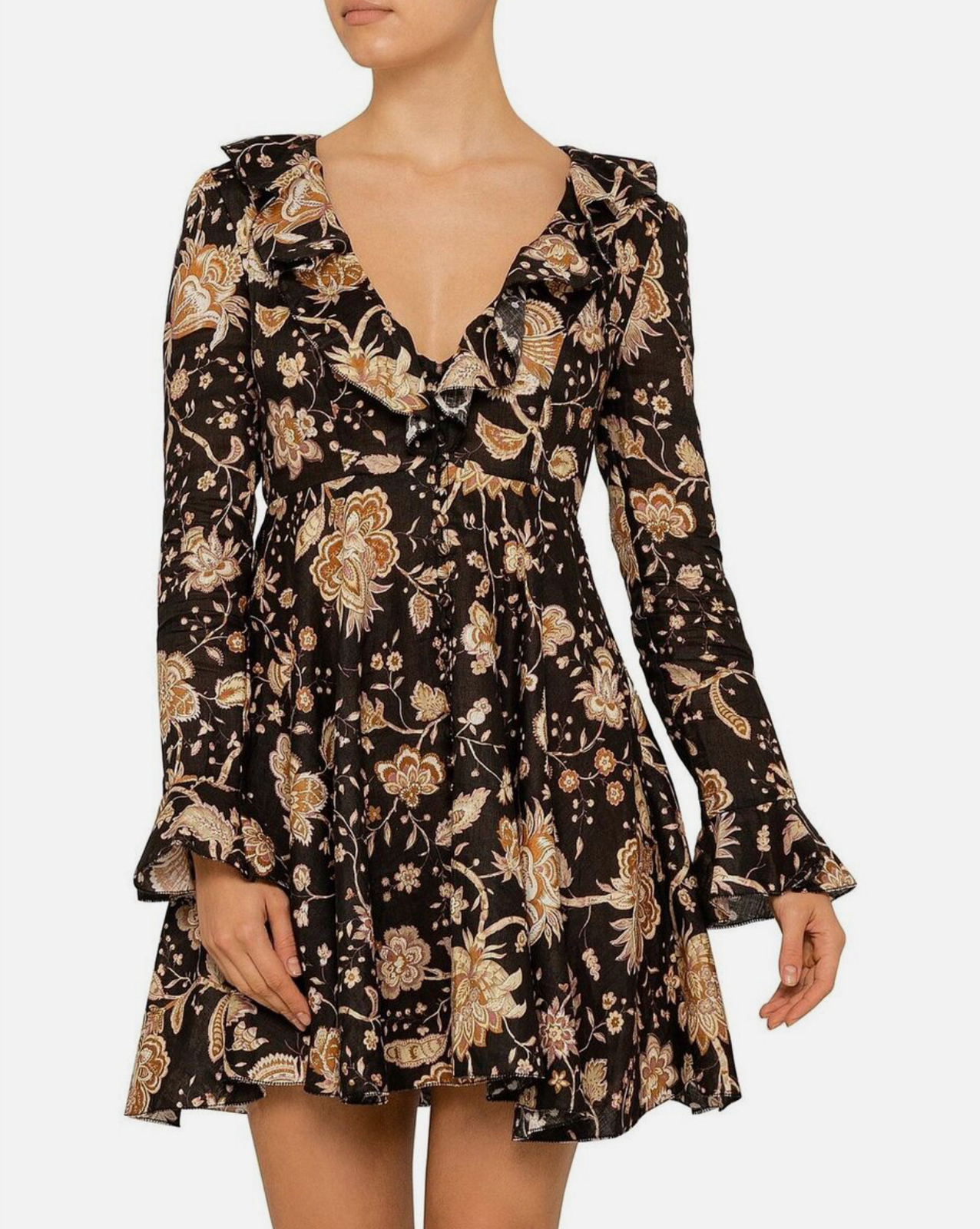 Veneto Ruffle-Trimmed Mini Dress. Size 0