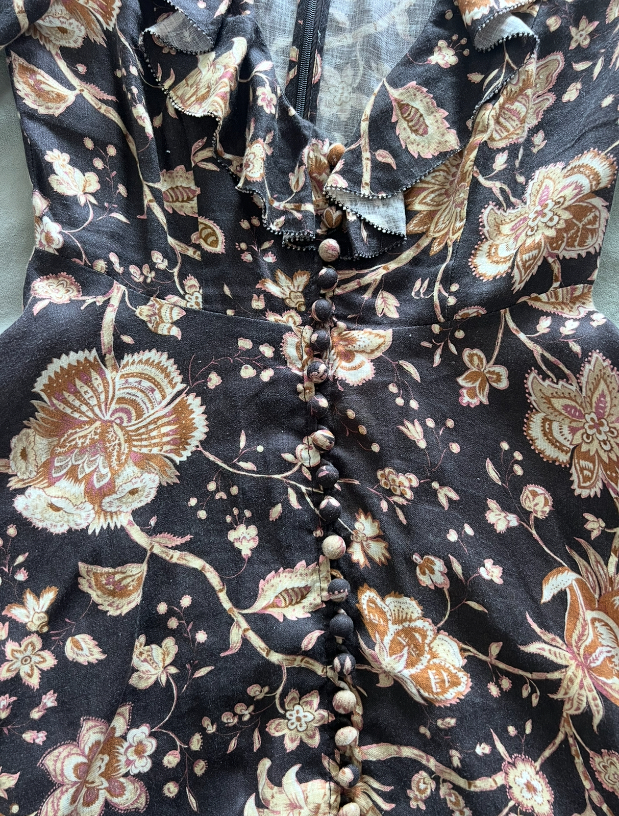 Veneto Ruffle-Trimmed Mini Dress. Size 0