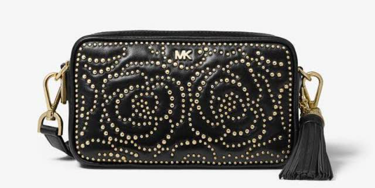 Michael Kors gold stud black bag 
