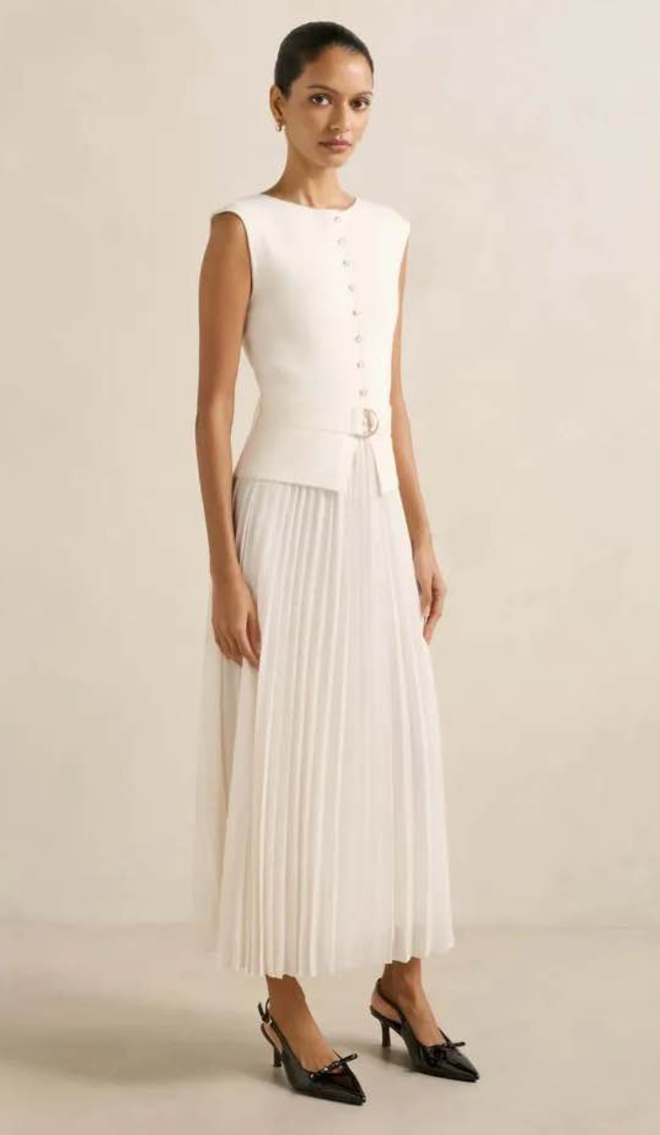 Forever New Lelani petite pleat hem midi dress 