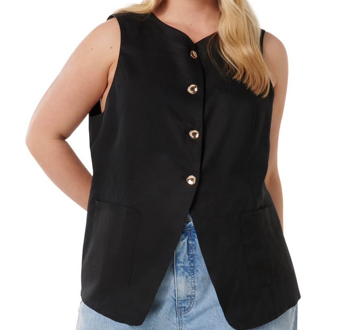 Clementine black Vest top