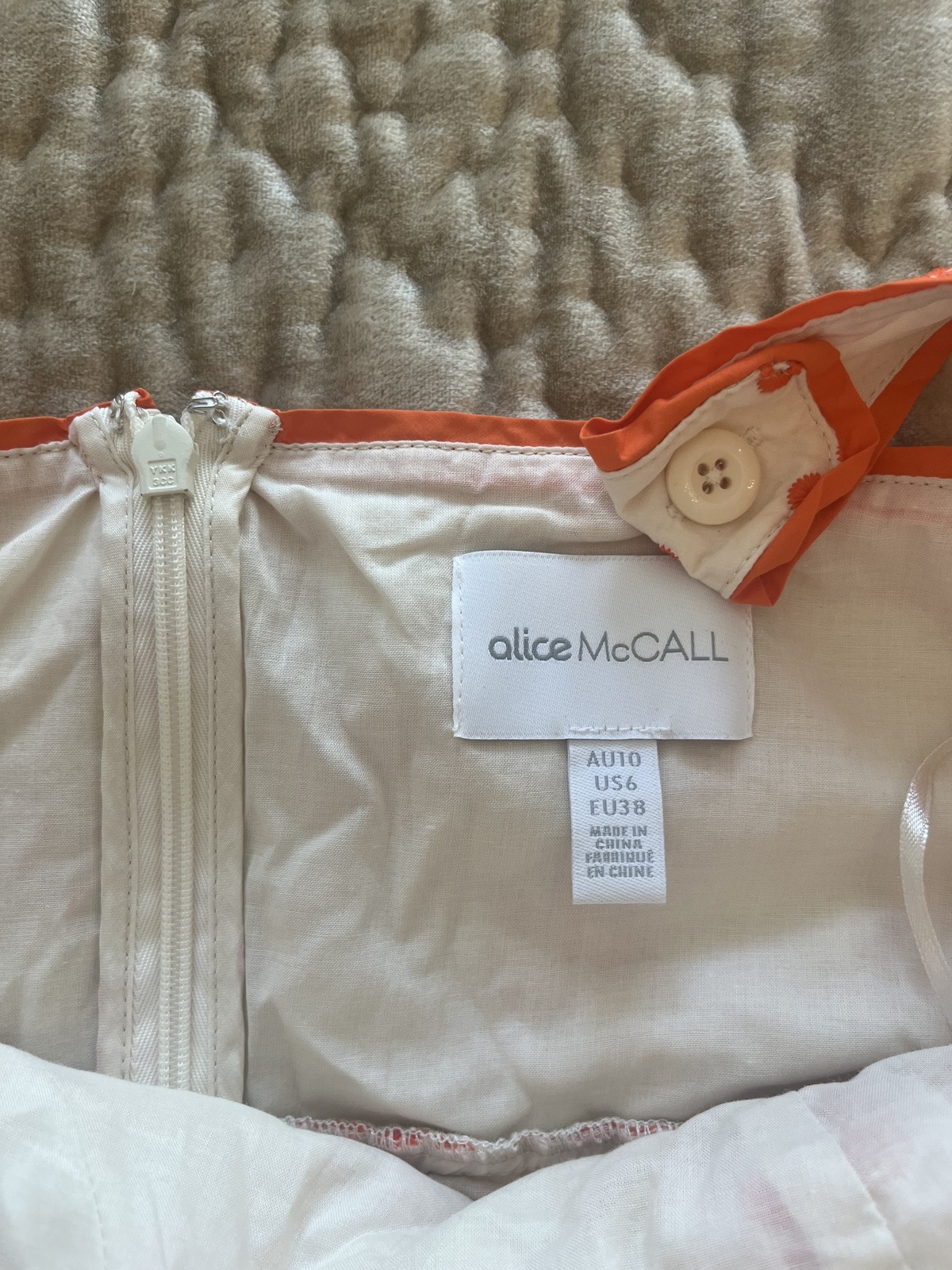 I Want You Midi Dress size AU10 White and Orange 