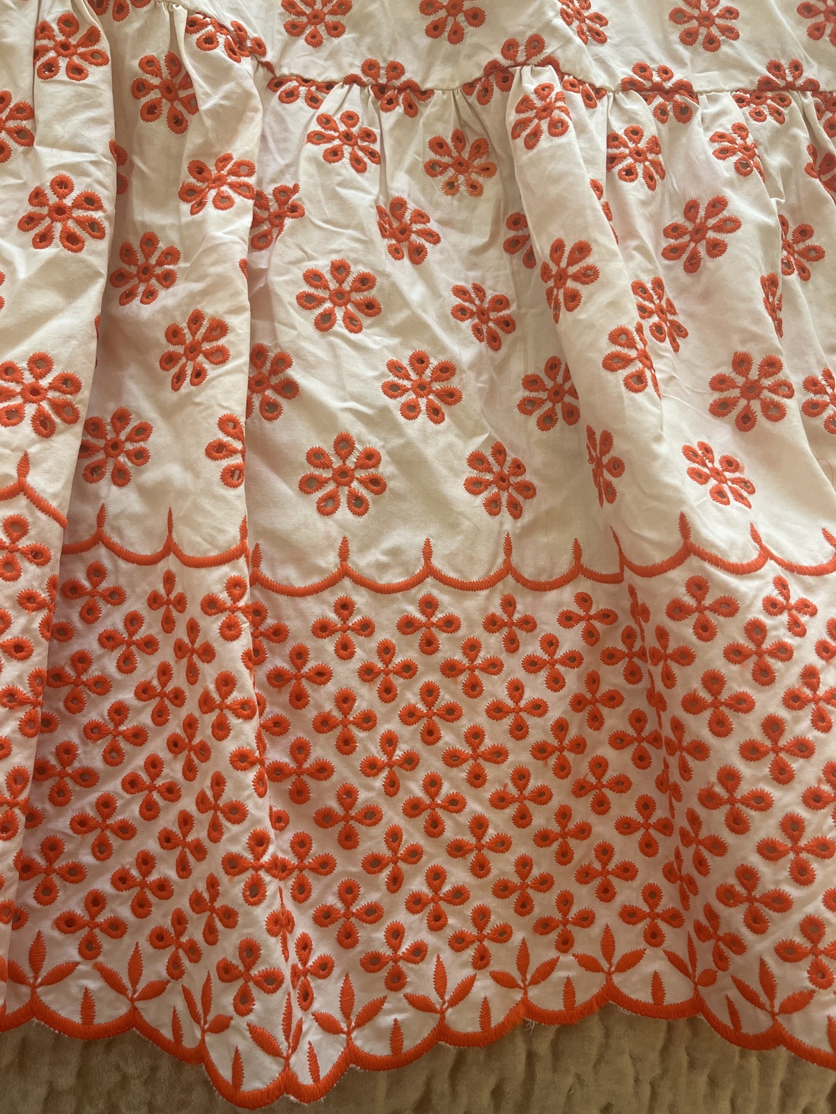 I Want You Midi Dress size AU10 White and Orange 