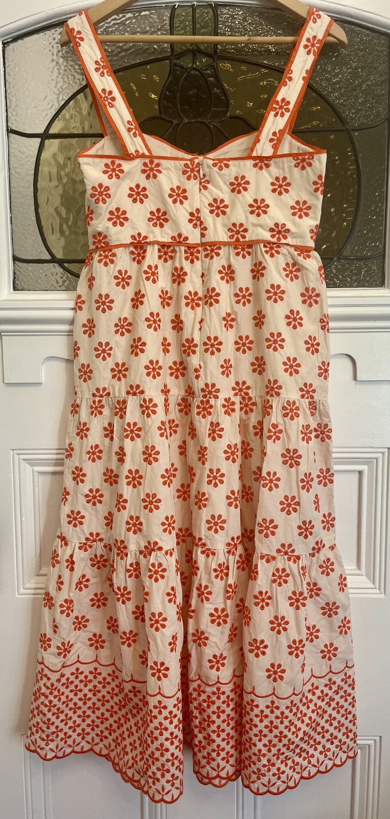 I Want You Midi Dress size AU10 White and Orange 