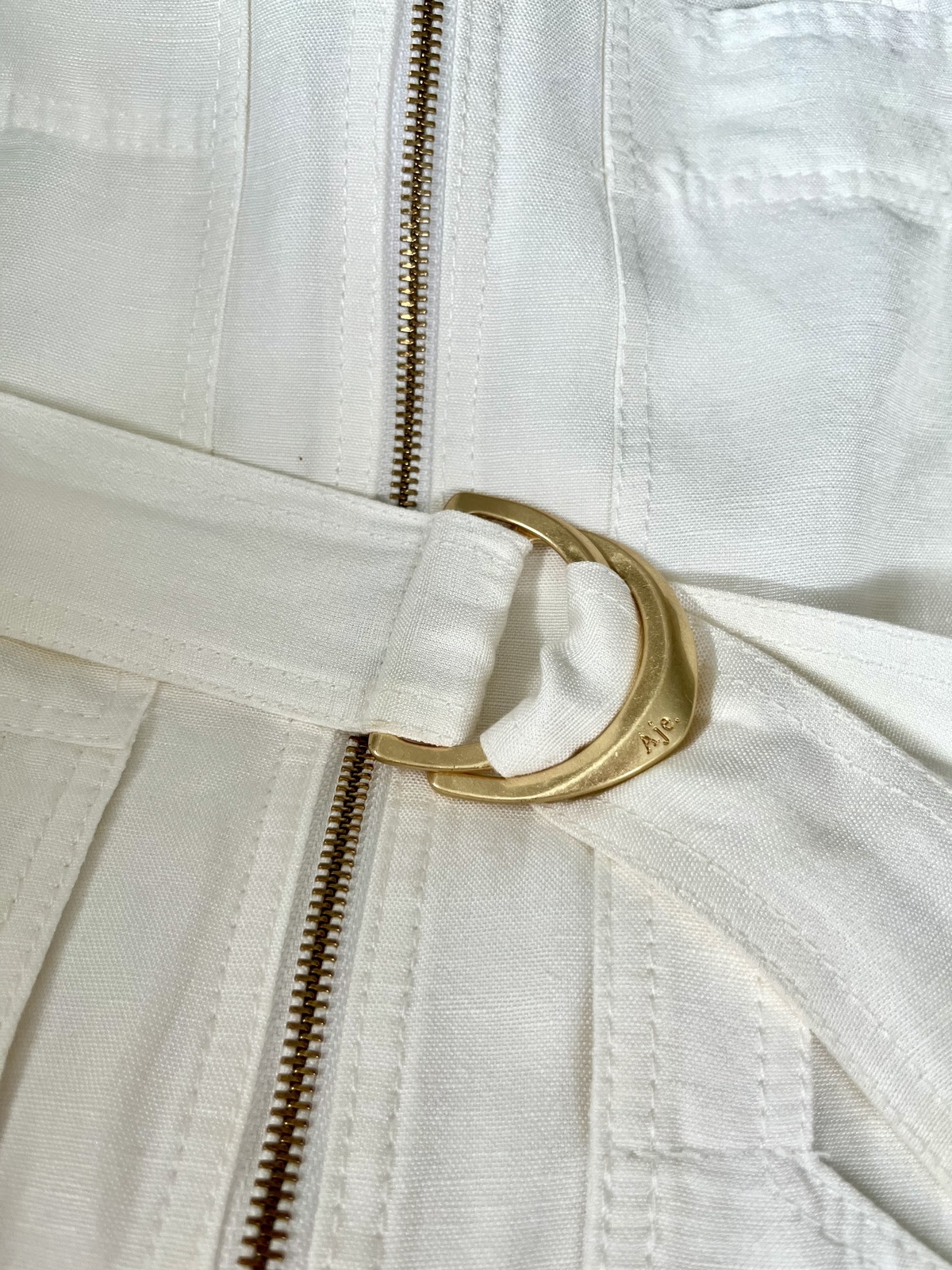 Sleeveless Belted Dress White Size 10