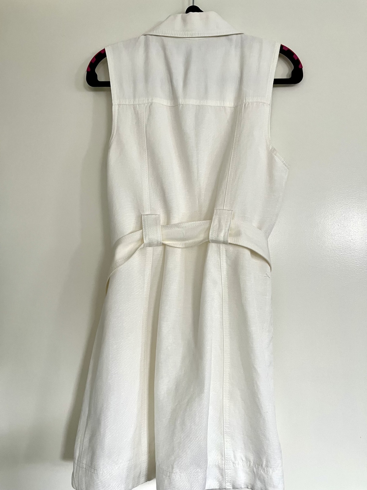 Sleeveless Belted Dress White Size 10
