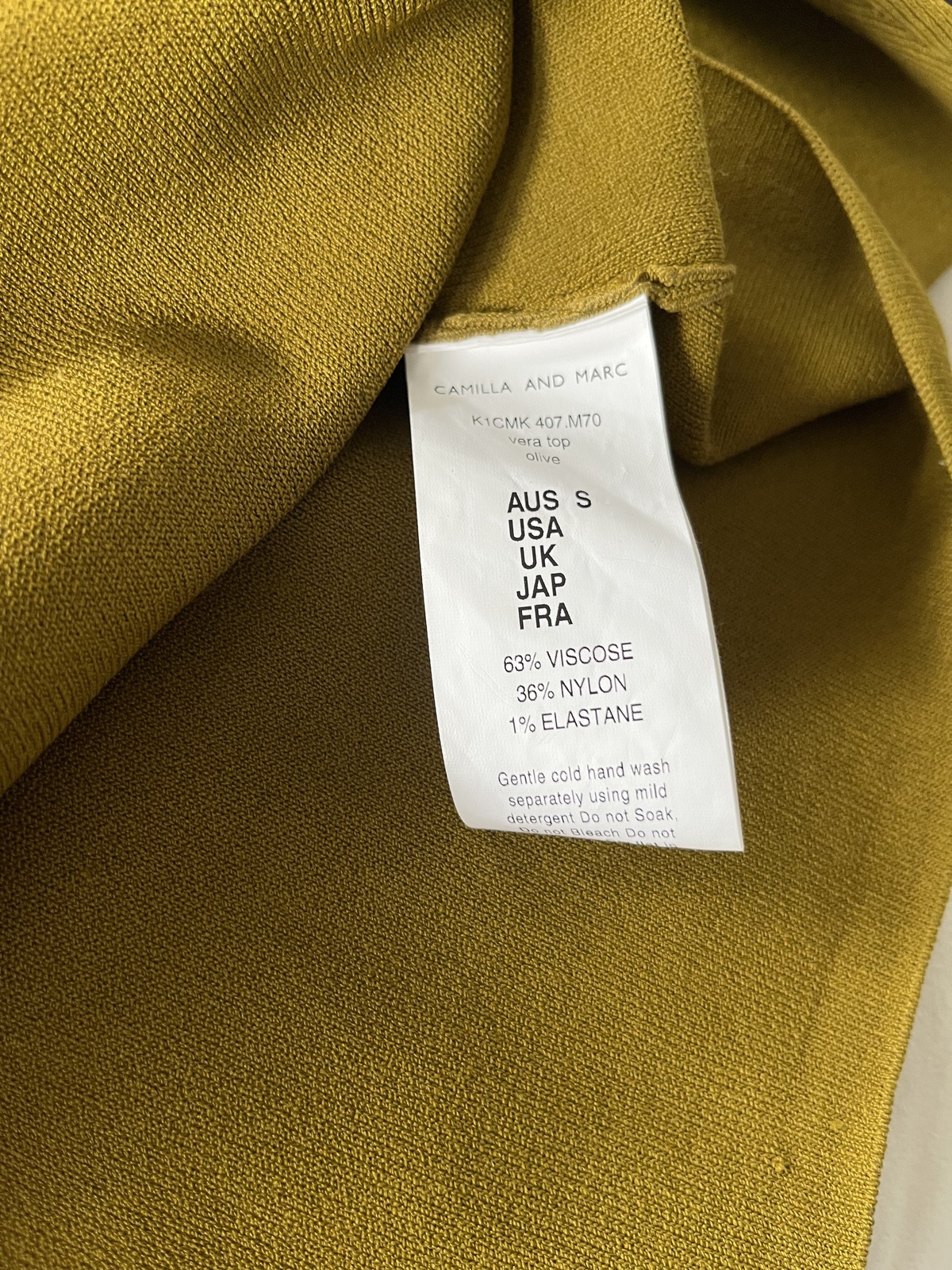 Olive Green Long Sleeve Top size small