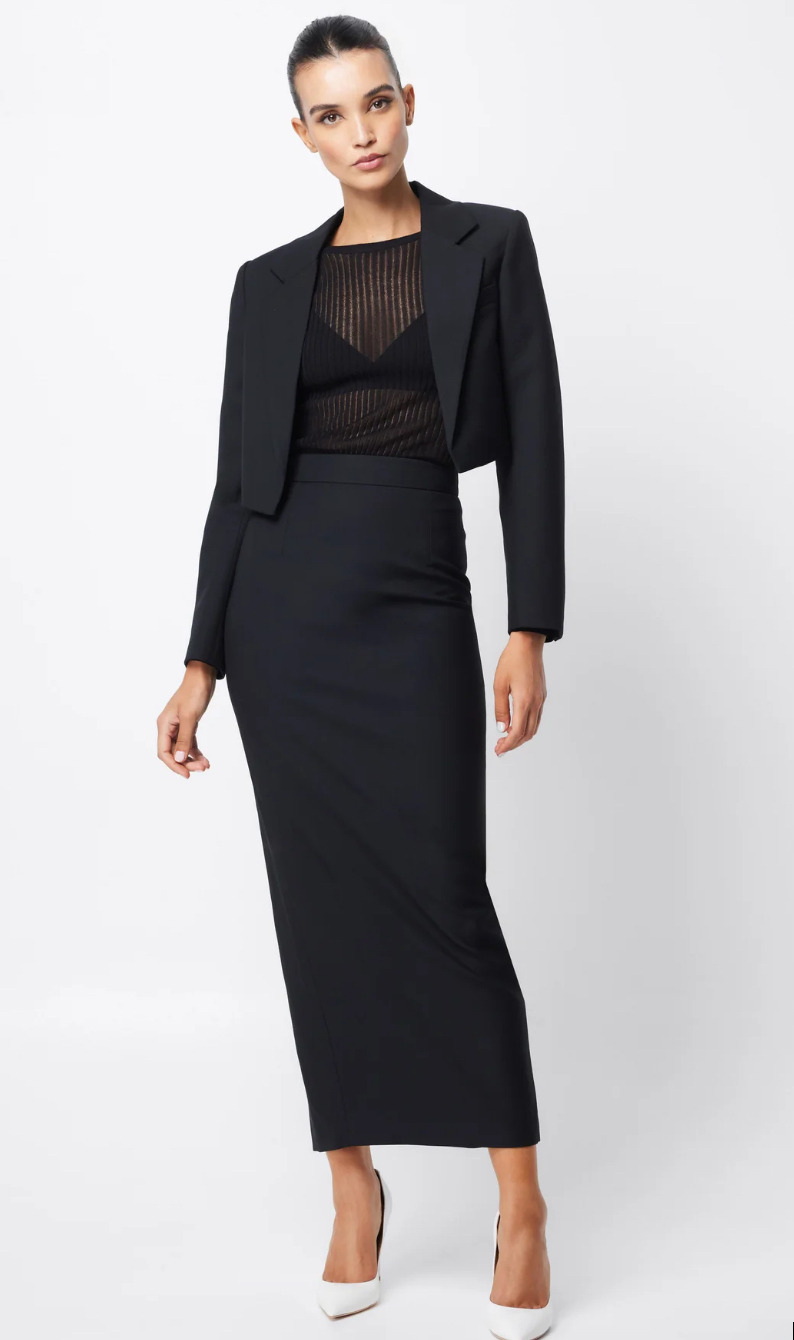 Black Cropped Blazer with tags attached S10