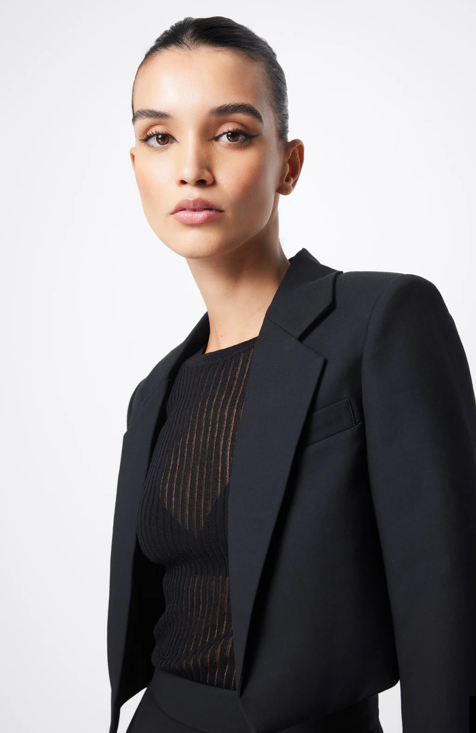 Black Cropped Blazer with tags attached S10