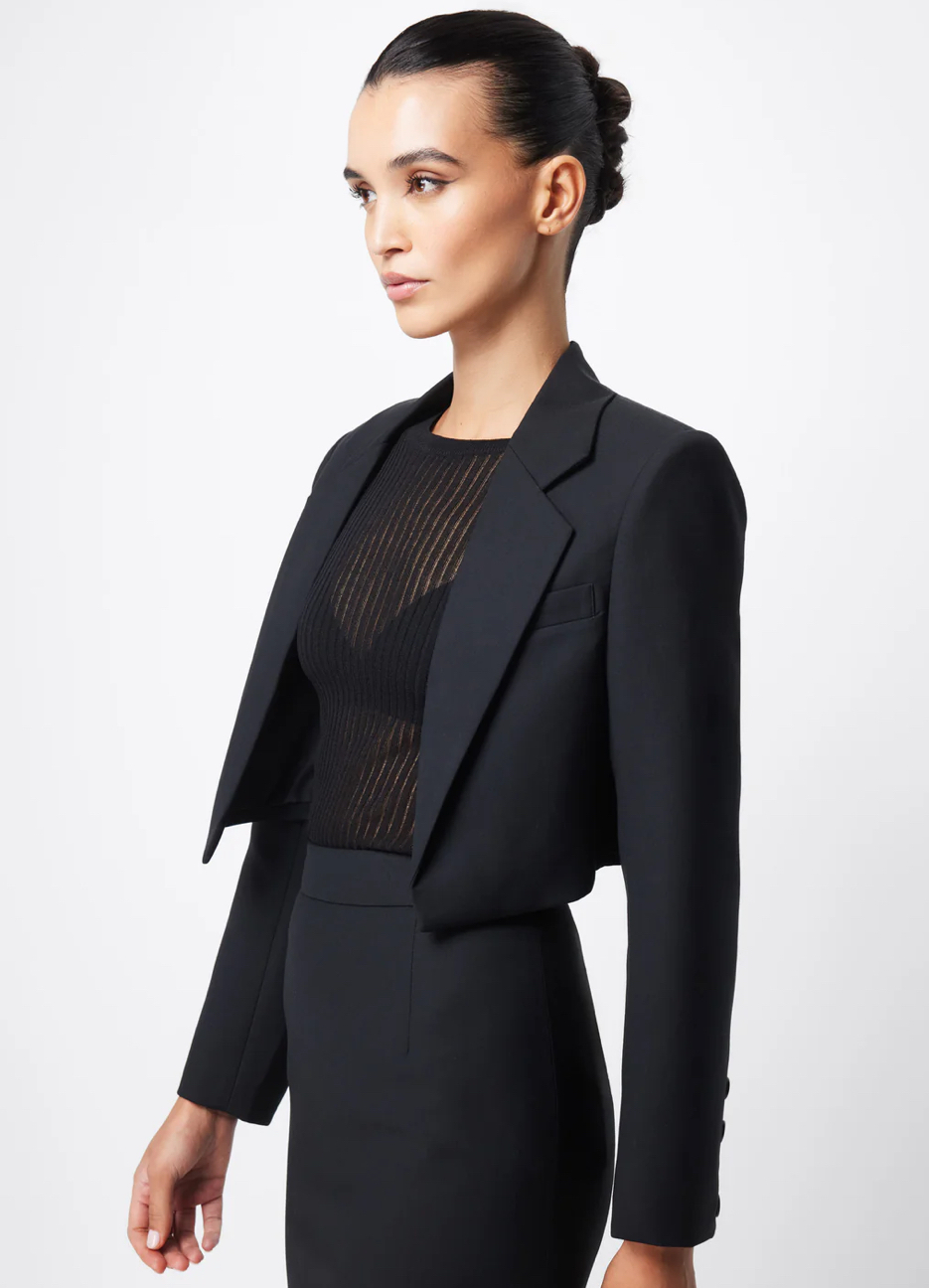 Black Cropped Blazer with tags attached S10