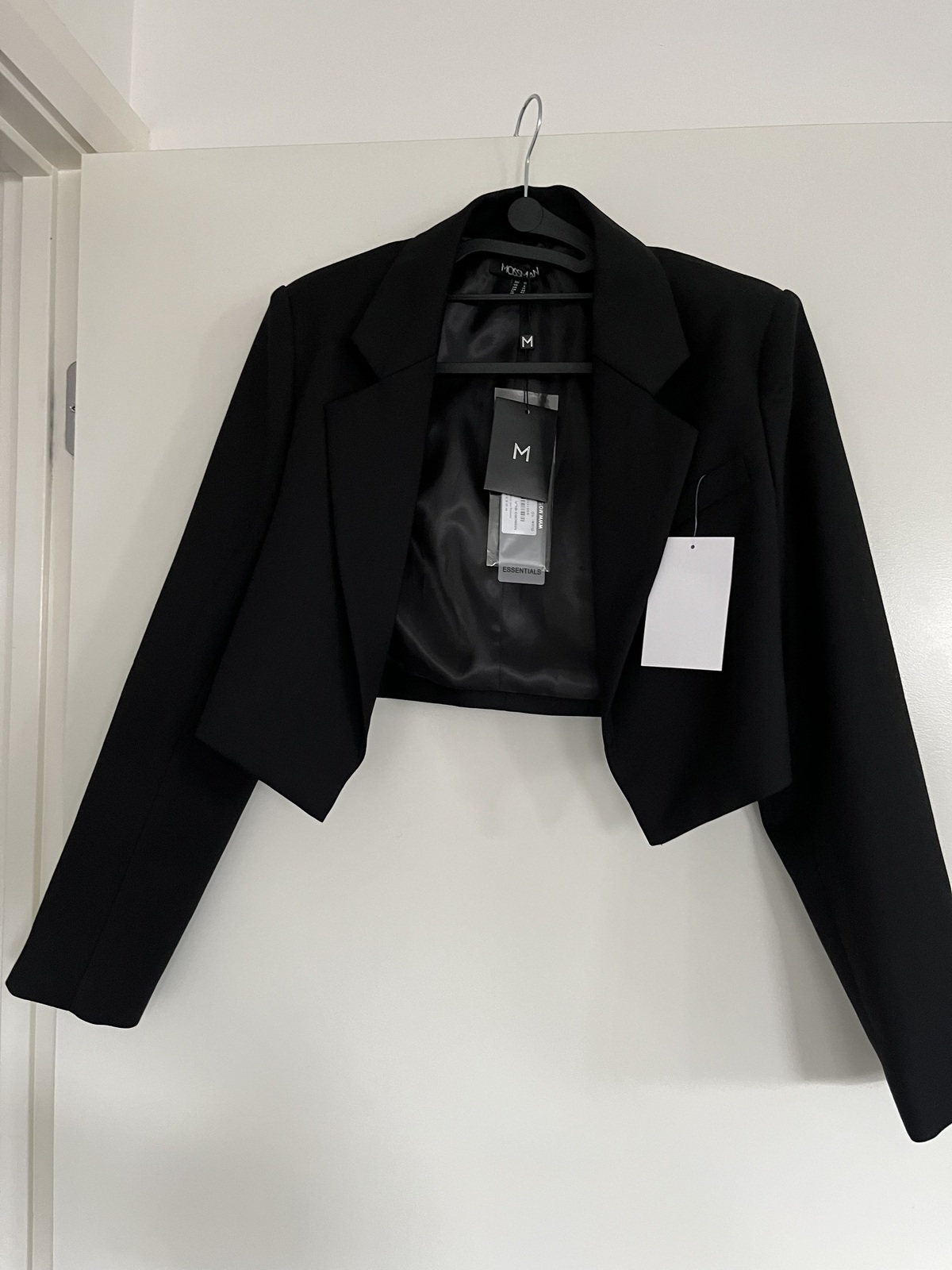 Black Cropped Blazer with tags attached S10