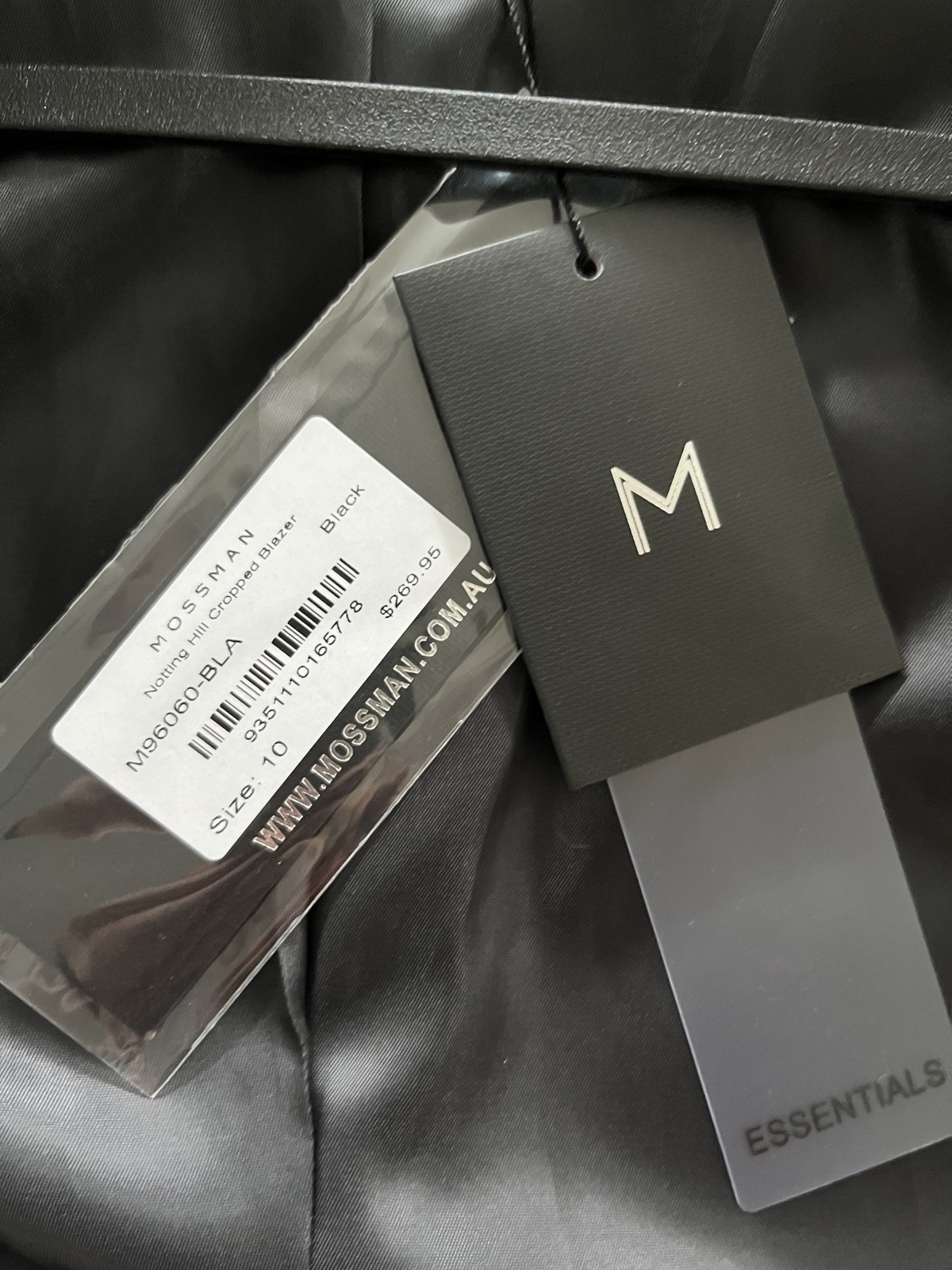 Black Cropped Blazer with tags attached S10