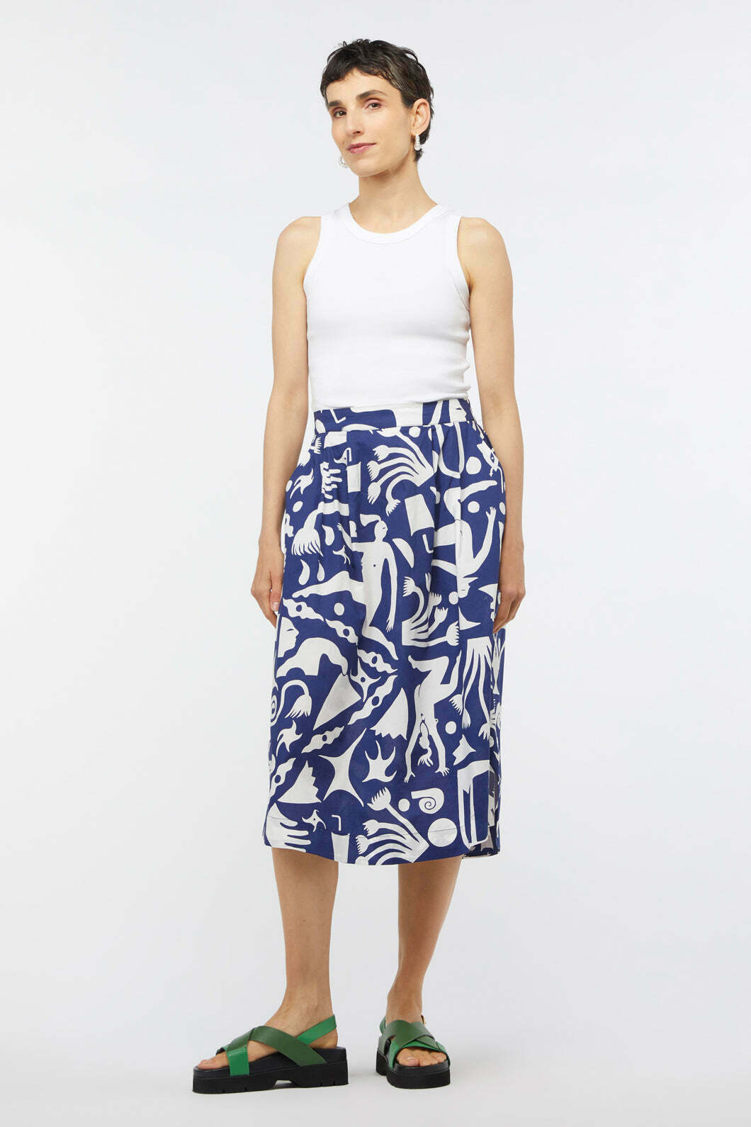 Picnic Skirt with blue and white print by Gorman