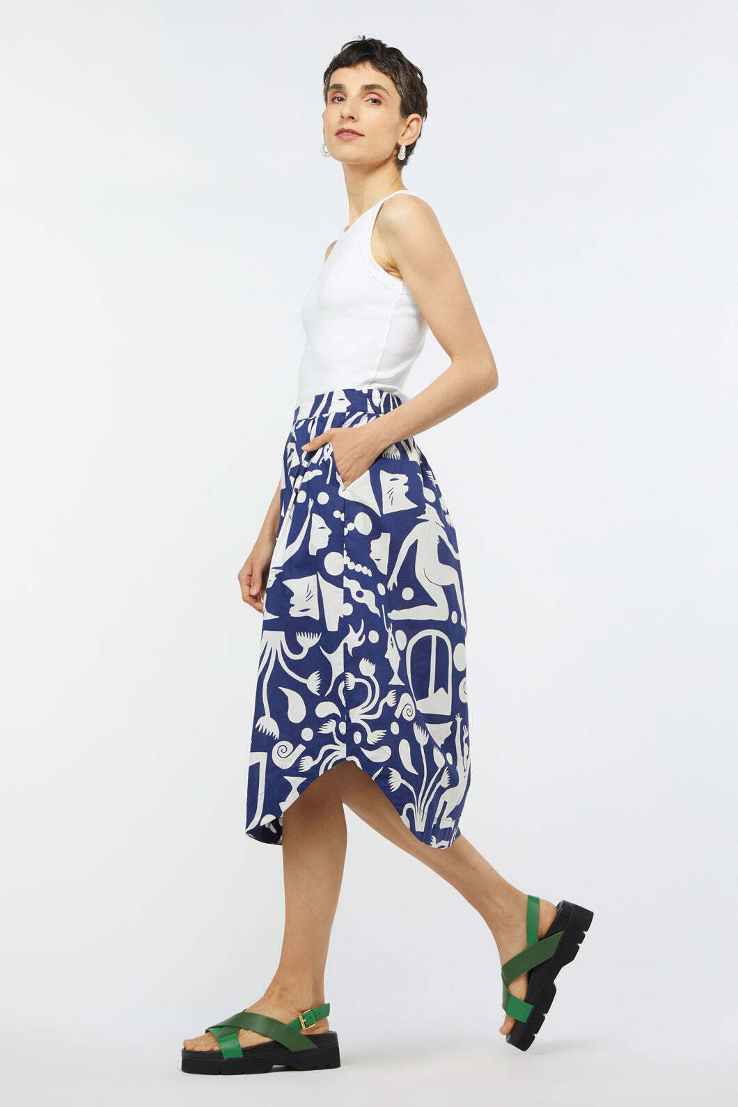 Picnic Skirt with blue and white print by Gorman