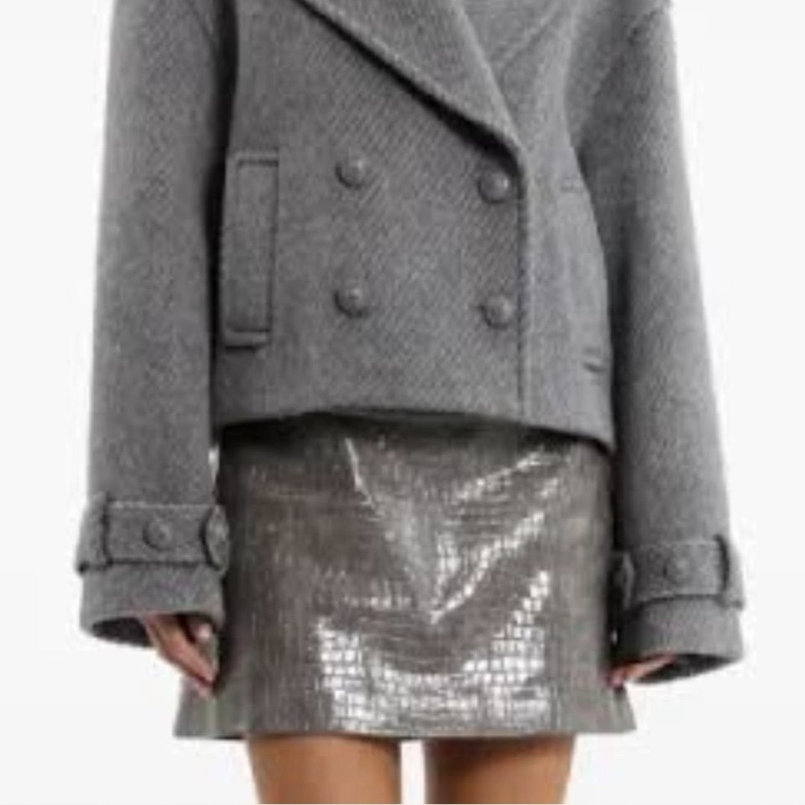 grey cropped Lani Coat size AU12