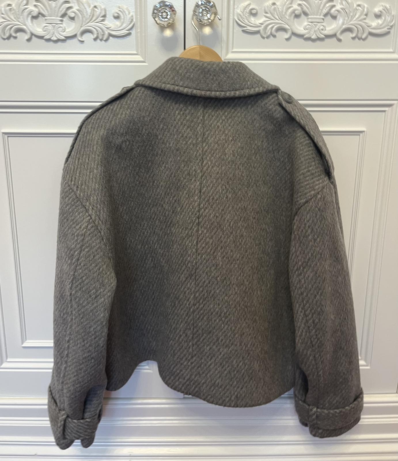 grey cropped Lani Coat size AU12