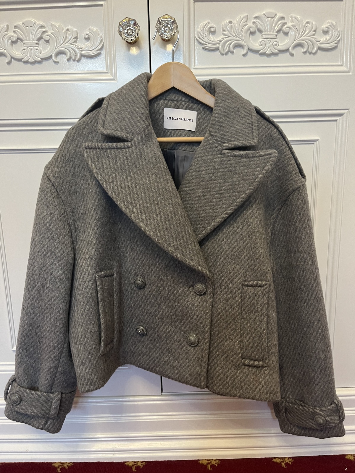 grey cropped Lani Coat size AU12