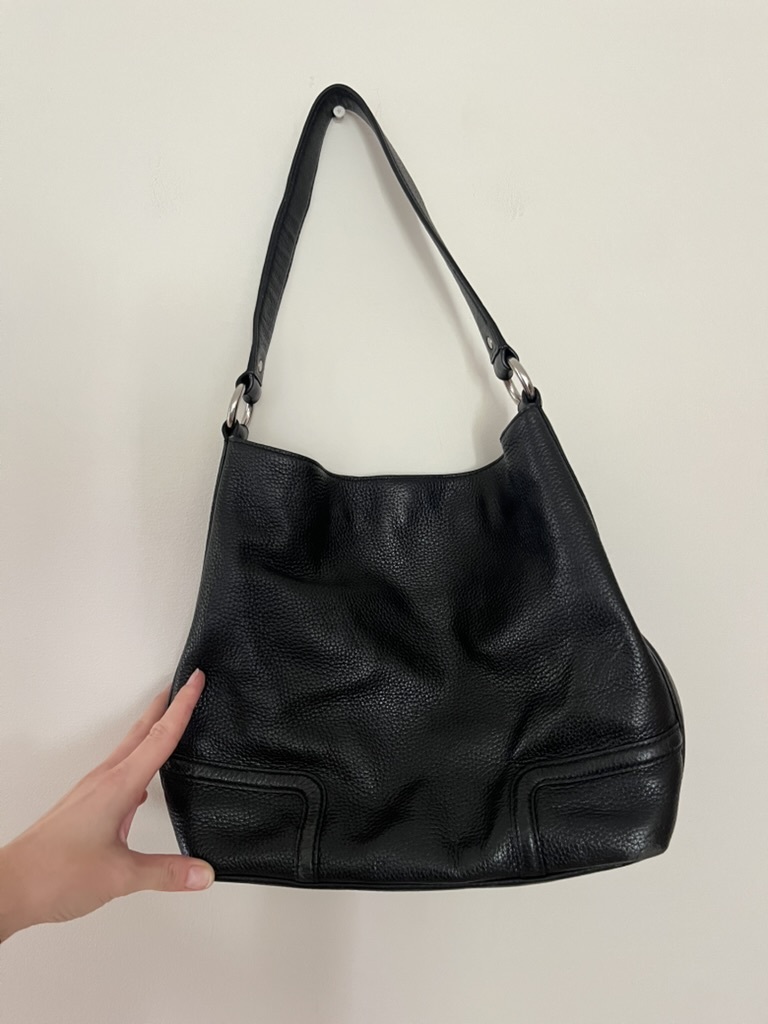 Mystical Hobo Black Pebbled Leather Shoulder Bag
