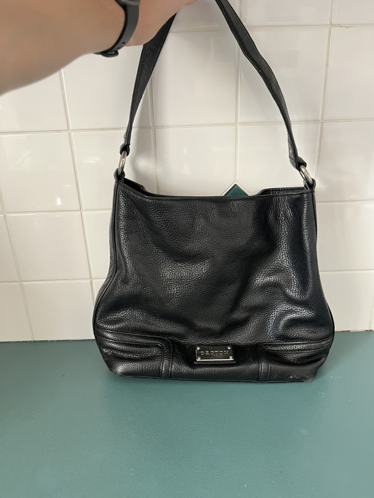 Mystical Hobo Black Pebbled Leather Shoulder Bag