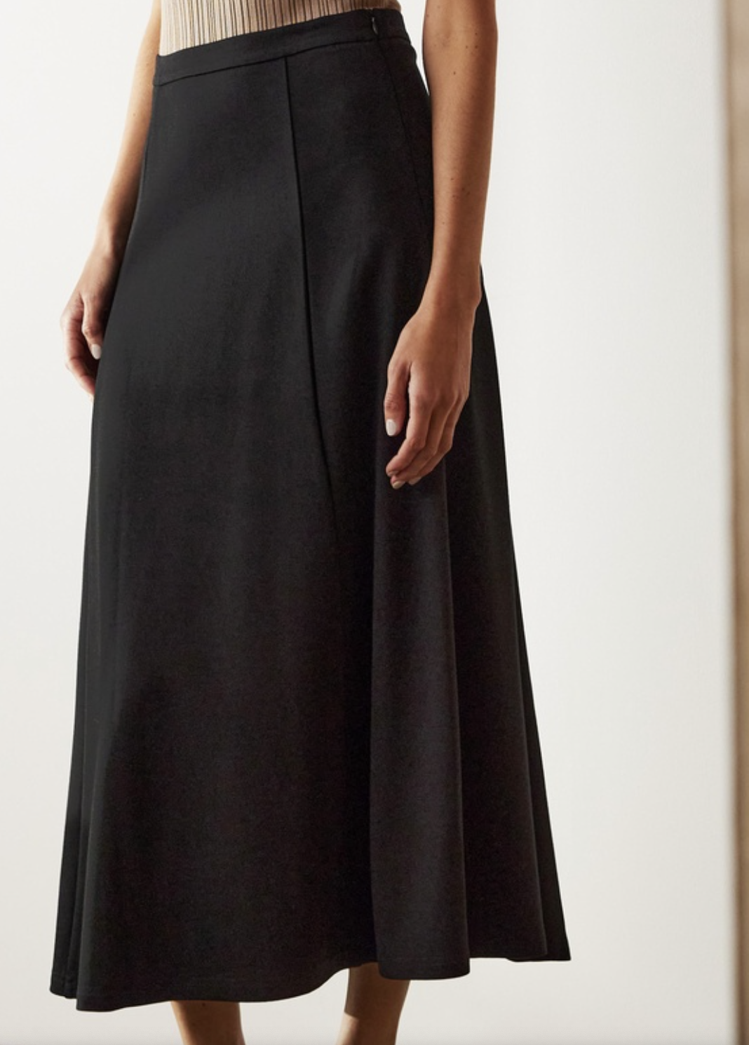 Lilee Ponte Flare Midi Skirt