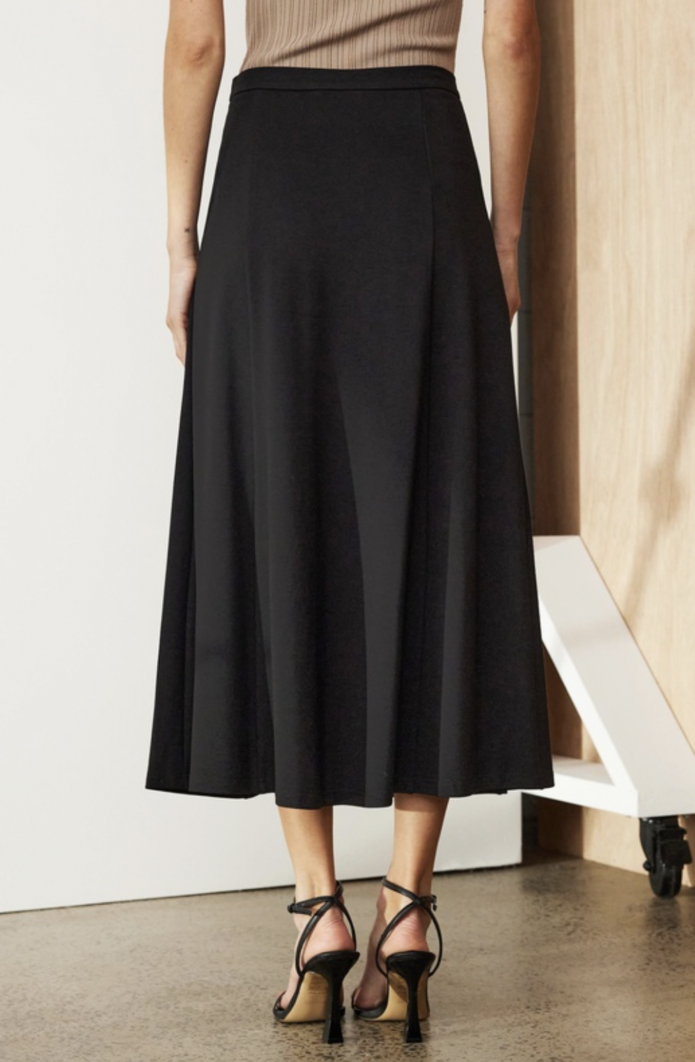 Lilee Ponte Flare Midi Skirt