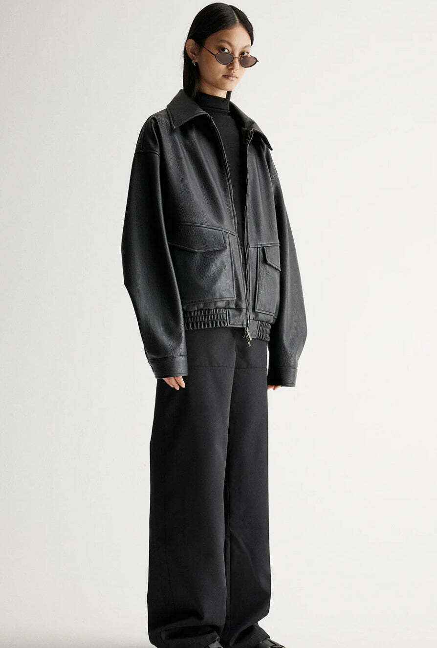 Ebony Faux Leather Jacket (Black)