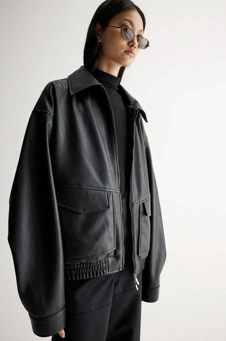 Ebony Faux Leather Jacket (Black)