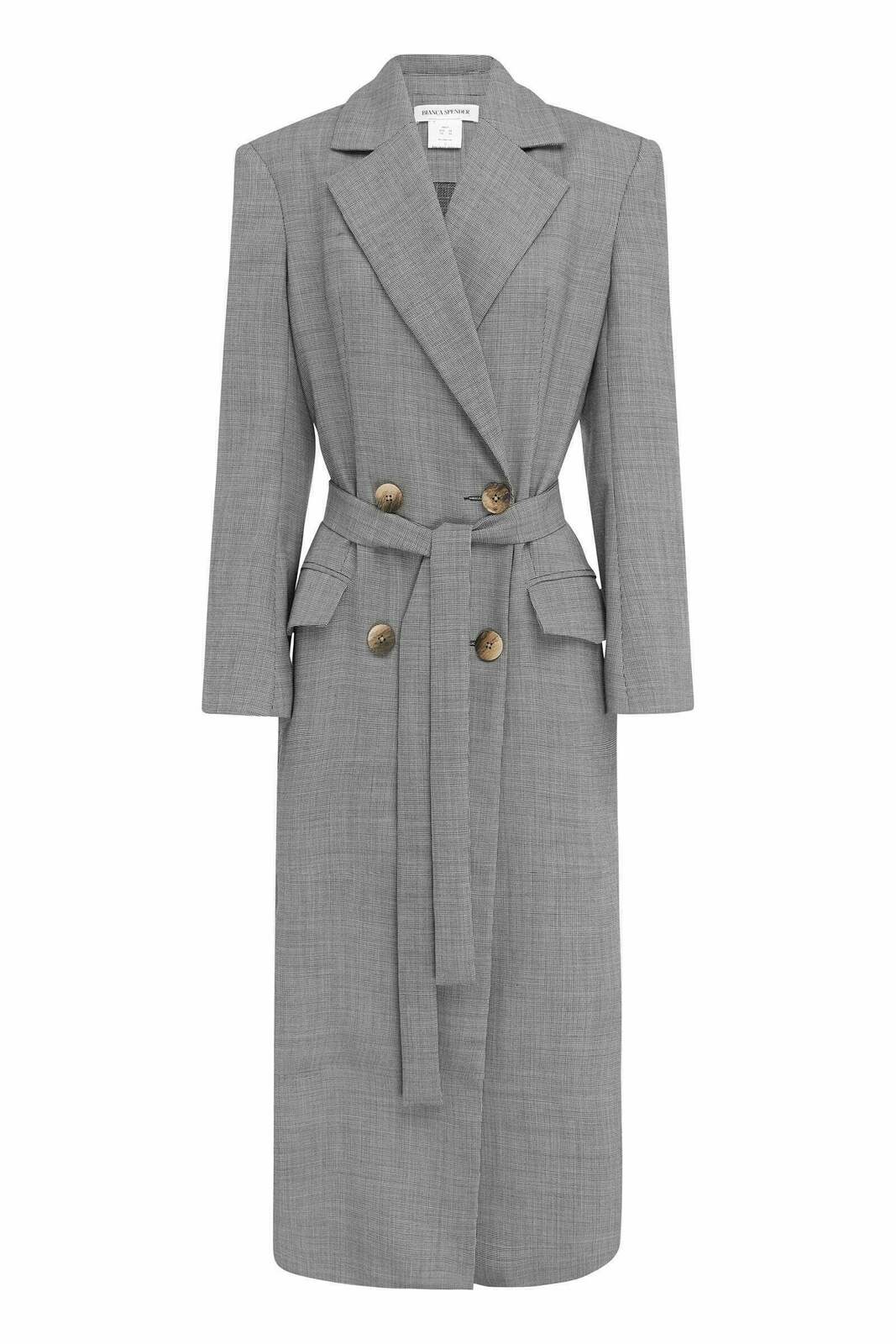 GREY PEPPERED WOOL SAVOY COAT
