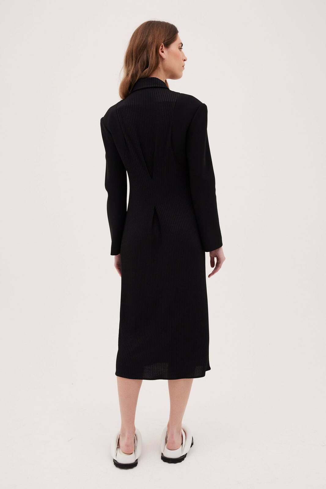 BLACK RIB CLAUDIA DRESS