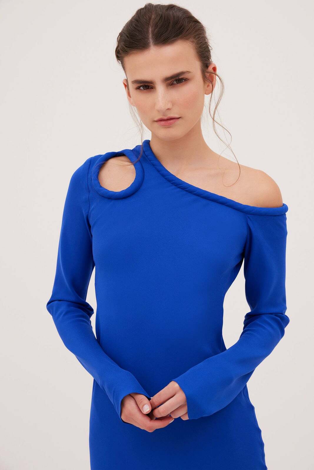 COBALT SATIN VIVIAN DRESS