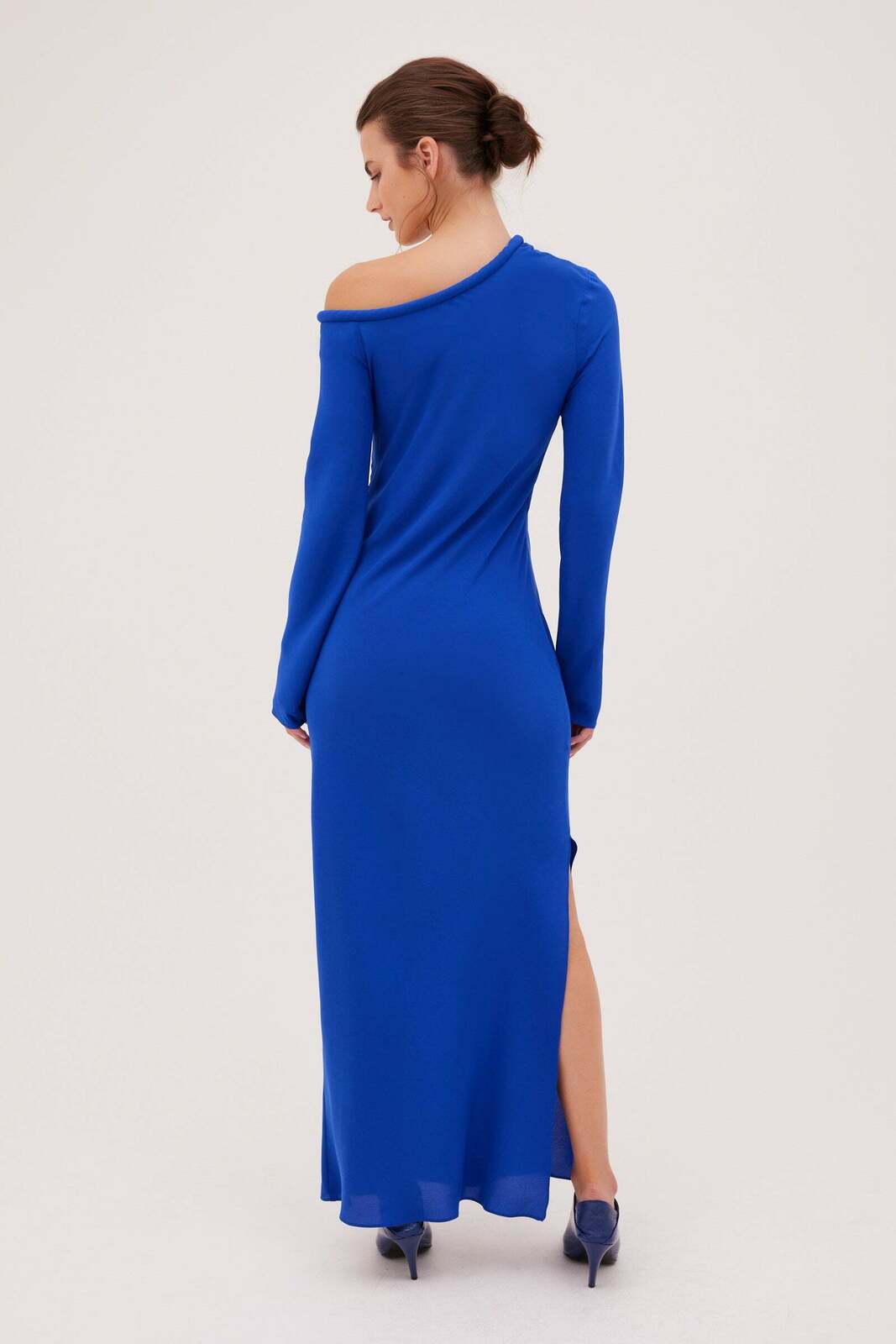 COBALT SATIN VIVIAN DRESS
