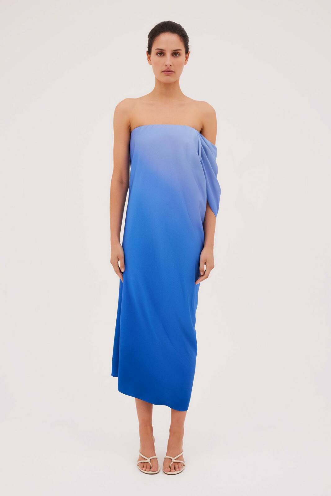 AZURE OMBRE SATIN PARAGON DRESS