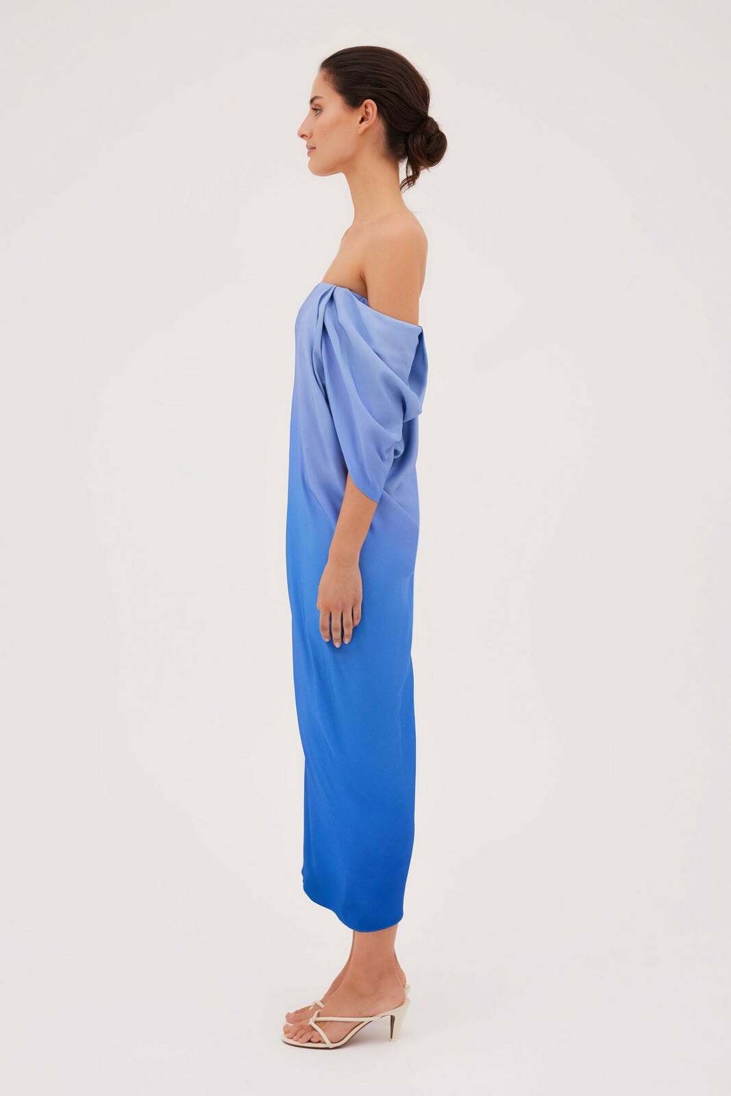 AZURE OMBRE SATIN PARAGON DRESS
