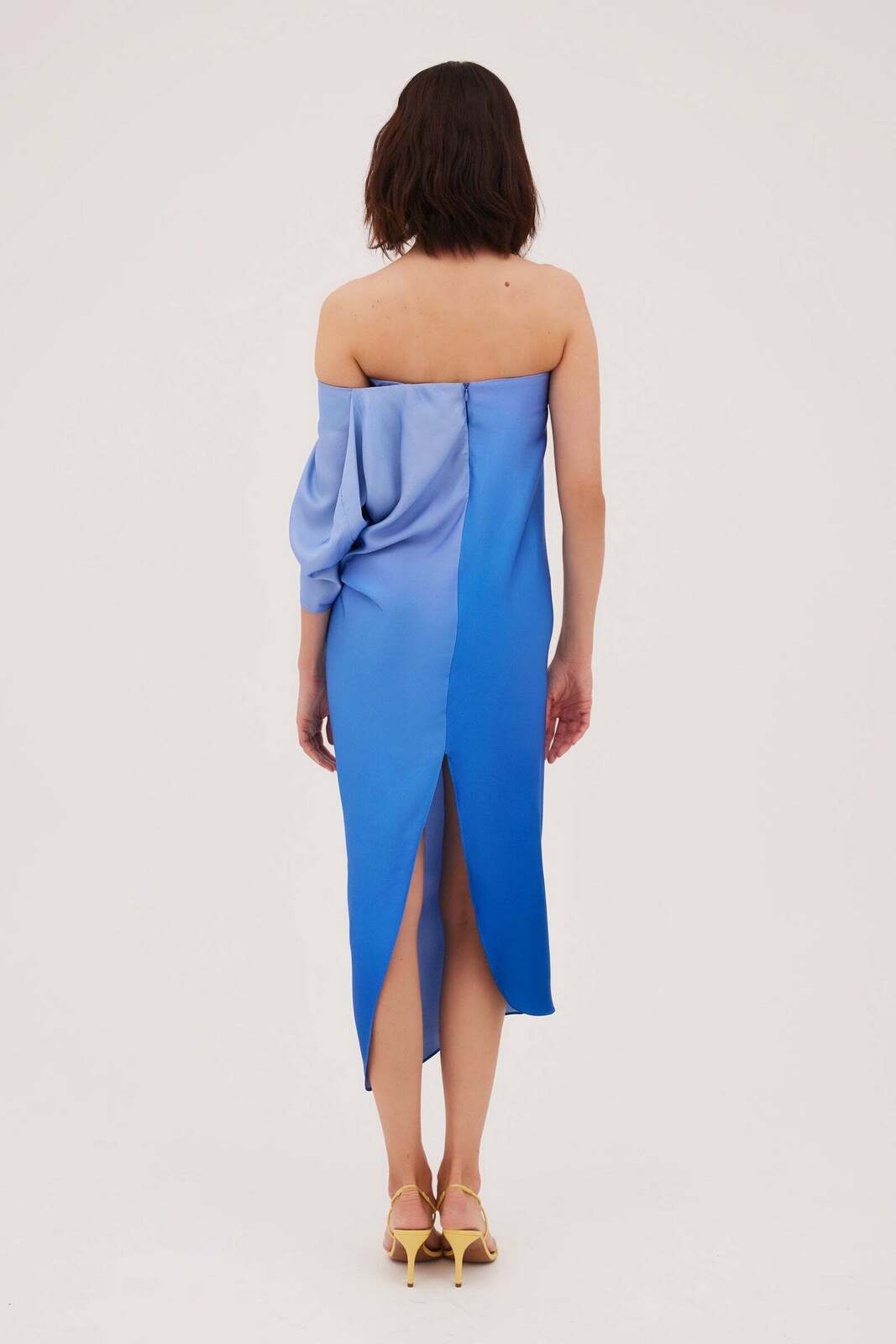 AZURE OMBRE SATIN PARAGON DRESS