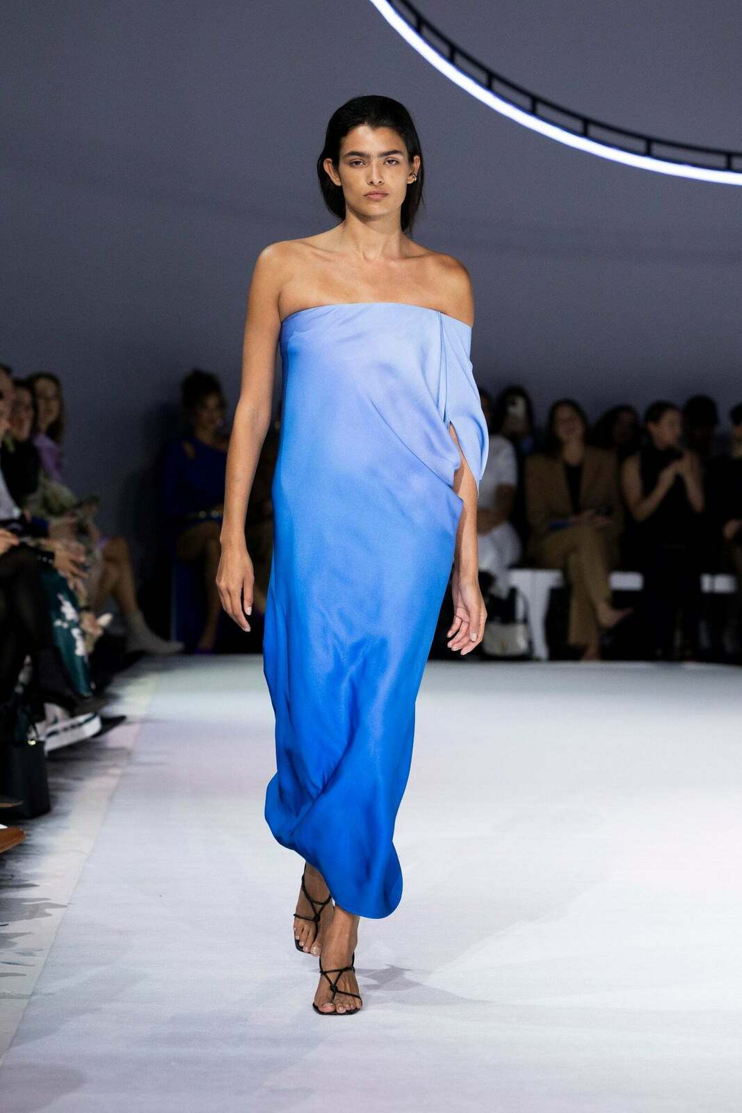 AZURE OMBRE SATIN PARAGON DRESS