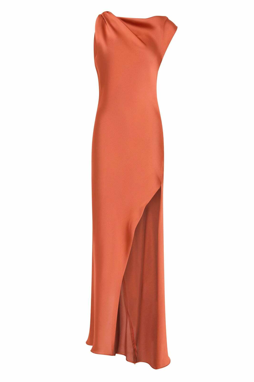CORAL CHIFFON FORM DRESS