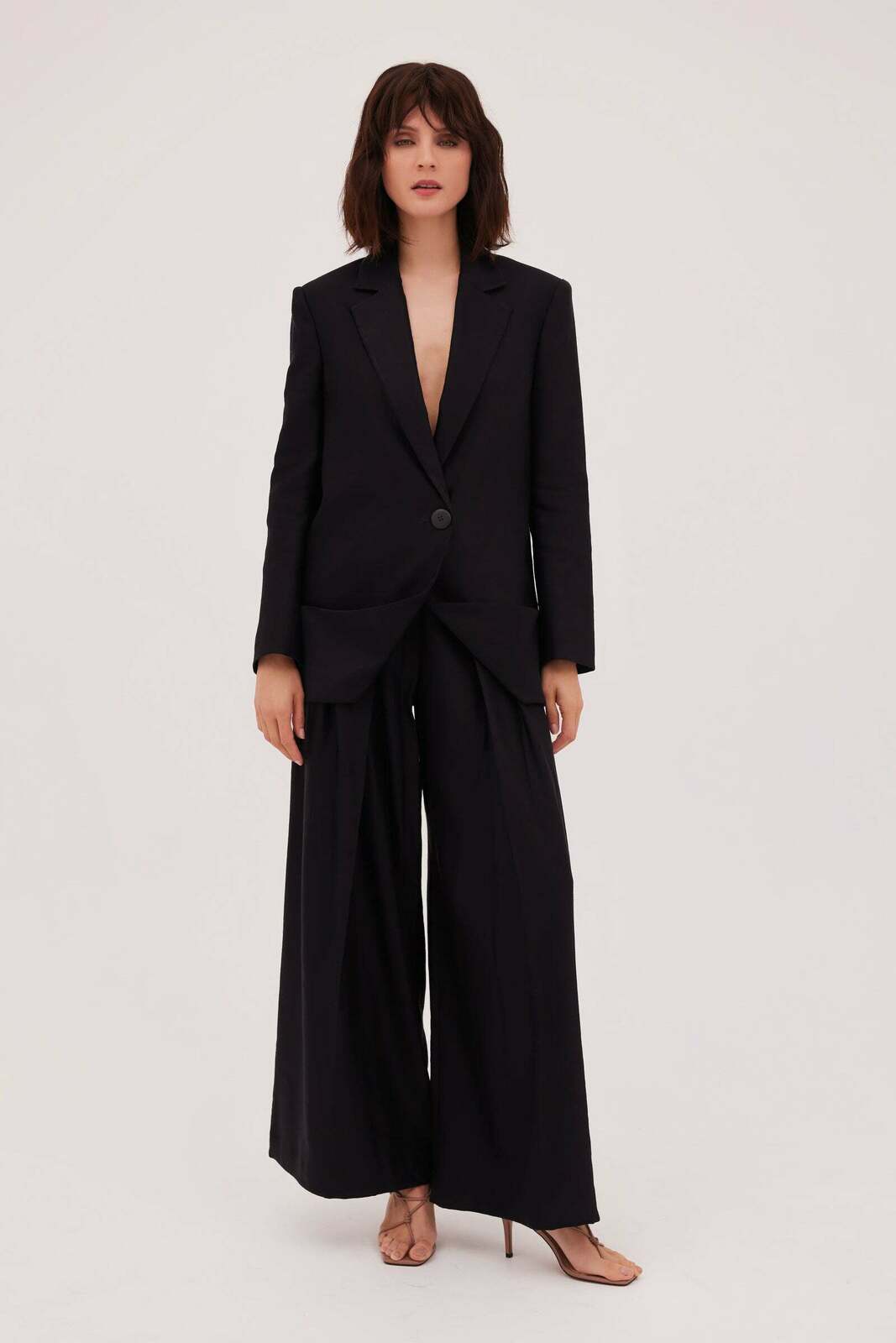 BLACK LINEN TWILL EVOKE JACKET