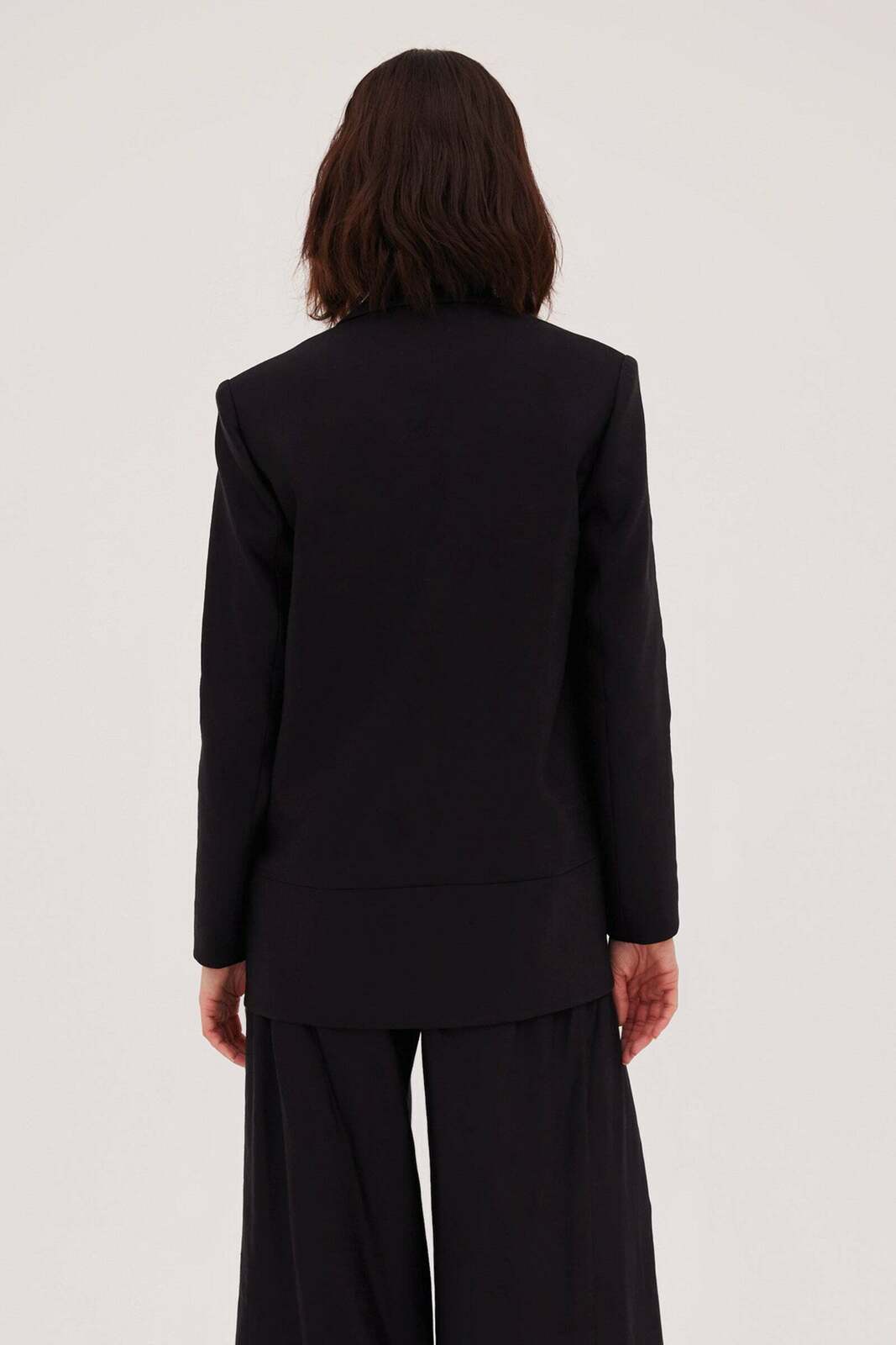 BLACK LINEN TWILL EVOKE JACKET