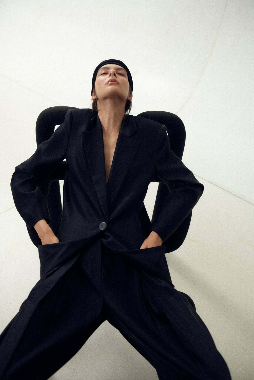 BLACK LINEN TWILL EVOKE JACKET