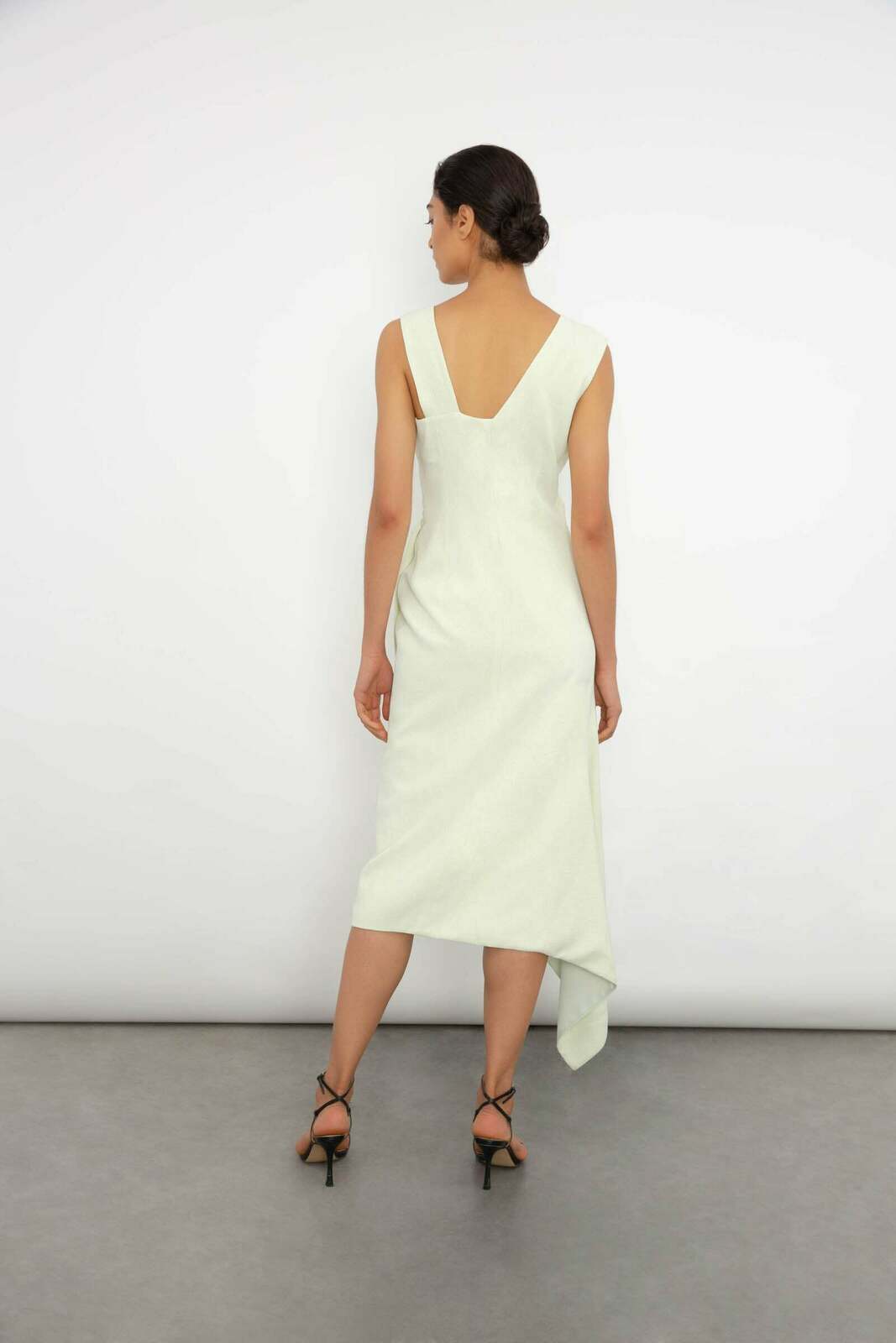 PISTACHIO CRINKLE CREPE CHLOE DRESS