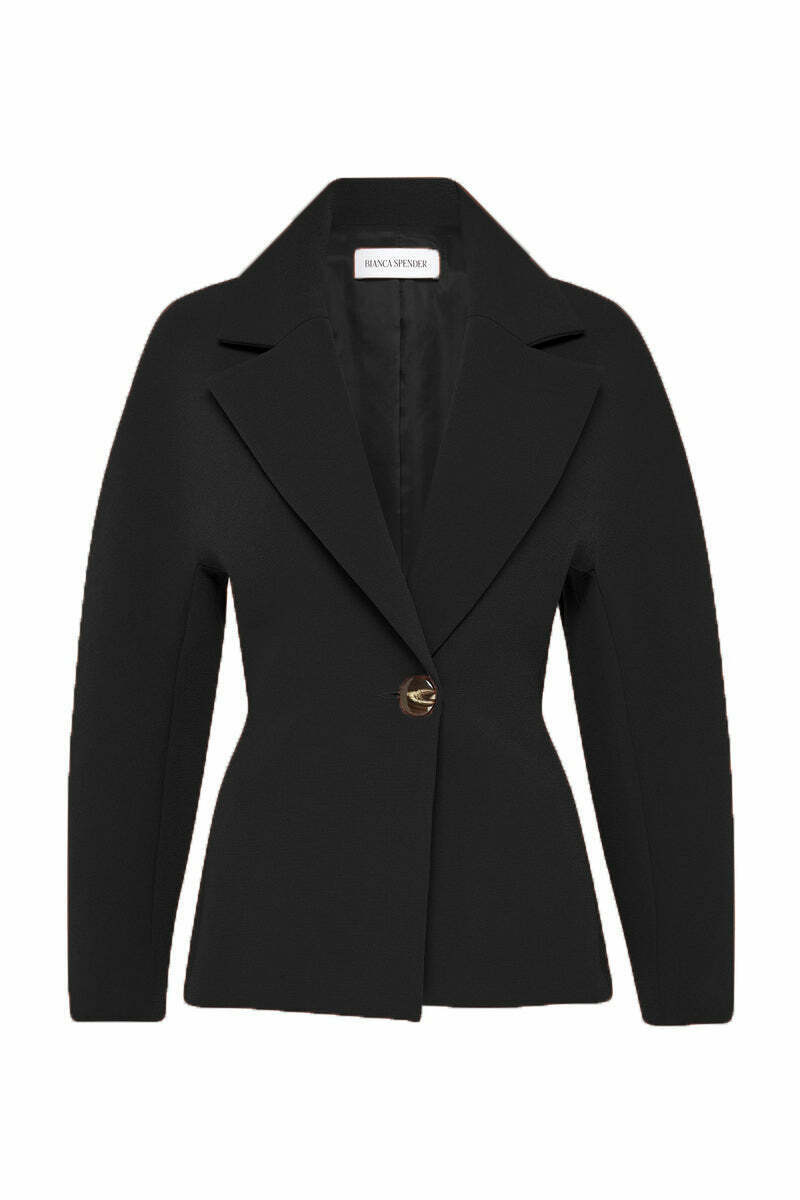 BLACK CREPE ENCOMPASS JACKET