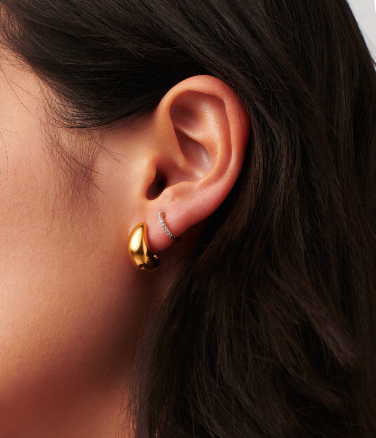 Savi Dome Small Hoop Earring in Gold