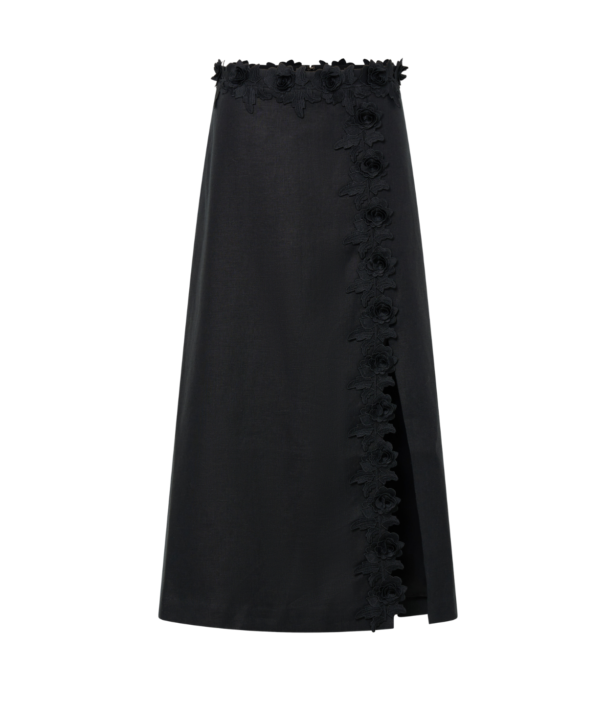 Rosebud Lace Skirt in Black