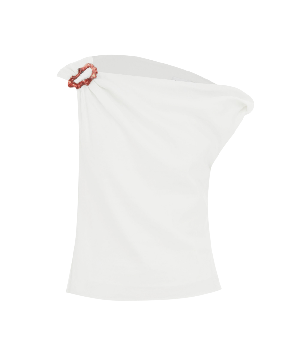 Minkey Asymmetrical Linen Top in Ivory